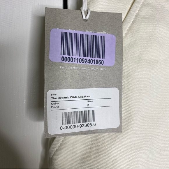Everlane The Organic Wide Leg Pant size 2 in Bone NWT - Picture 8 of 14